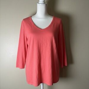 Chico's Women's size 2 Coral V-Neck Top